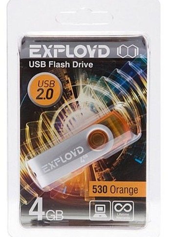 Флеш диск 4GB Exployd 530 оранжевый (EX00530-O)