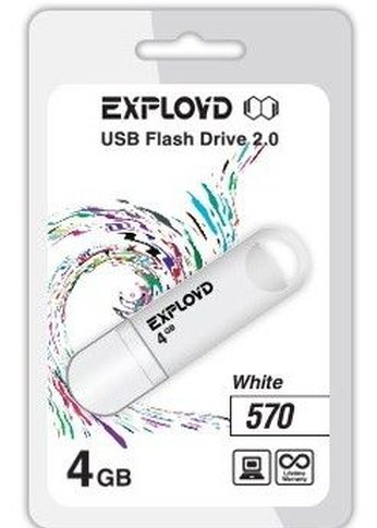 Флеш диск 4GB Exployd 570 белый (EX--570-White)