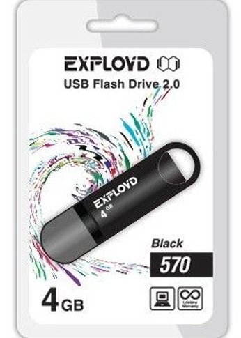 Флеш диск 4GB Exployd 570 черный (EX--570-Black)