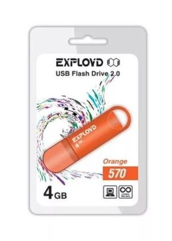 Флеш диск 4GB Exployd 570 оранжевый (EX--570-Orange)