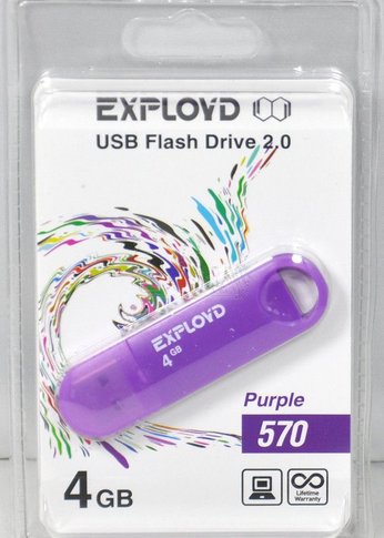 Флеш диск 4GB Exployd 570 пурпурный (EX--570-Purple)