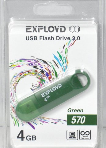 Флеш диск 4GB Exployd 570 зеленый (EX--570-Green)