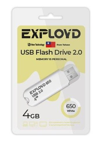 Флеш диск 4GB Exployd EX-4GB-650-White