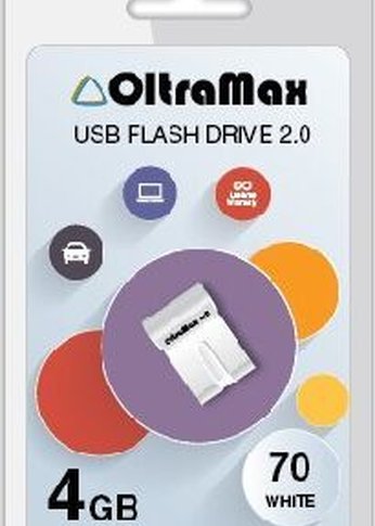 Флеш диск 4GB OLTRAMAX OM-4GB-70-белый