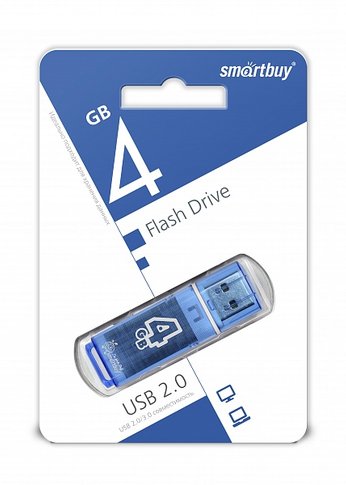 Флеш диск 4Gb Smartbuy Glossy SB4GBGS-B USB2.0 синий