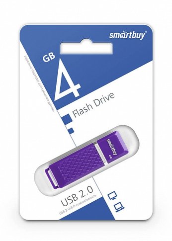 Флеш диск 4Gb Smartbuy Quartz SB4GBQZ-V USB2.0 фиолетовый