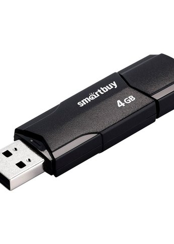 Флеш диск 4GB Smartbuy USB Drive CLUE Black (SBCLU-K)