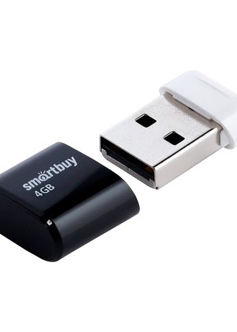 Флеш диск 4GB Smartbuy USB Drive LARA Black (SBLara-K)