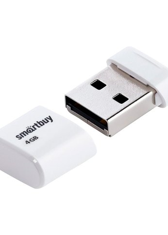 Флеш диск 4GB Smartbuy USB Drive LARA White (SBLara-W)