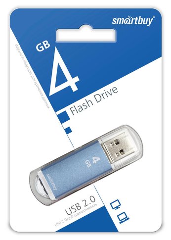 Флеш диск 4Gb Smartbuy V-Cut SB4GBVC-B USB2.0 синий