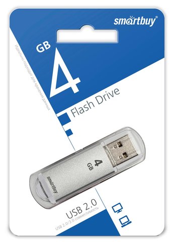 Флеш диск 4Gb Smartbuy V-Cut SB4GbVC-S USB2.0 серебристый