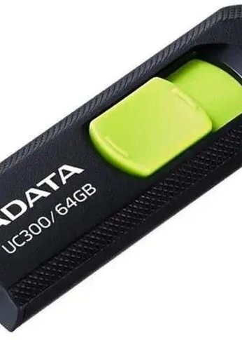 Флеш диск 64Gb A-Data Type-C UC300 ACHO-UC300-64G-RBK/GN USB3.2 черный/зеленый