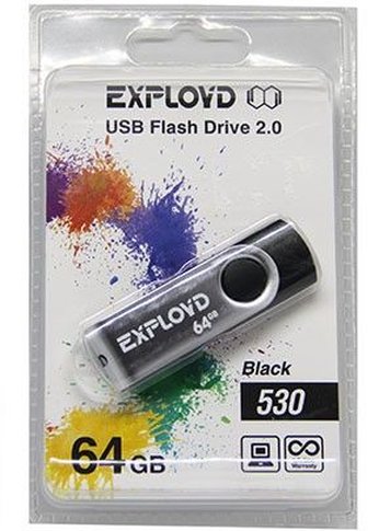 Флеш диск 64GB Exployd 530 черный (EX0530-B)