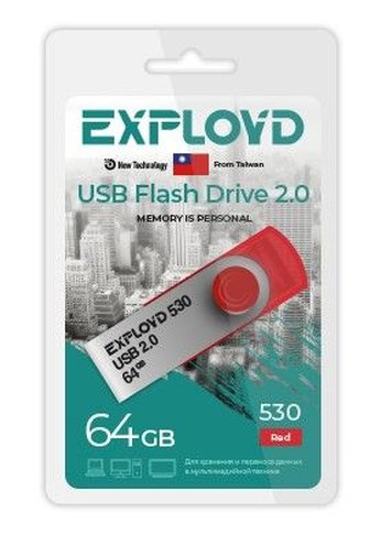 Флеш диск 64GB Exployd 530 красный (EX0530-R)