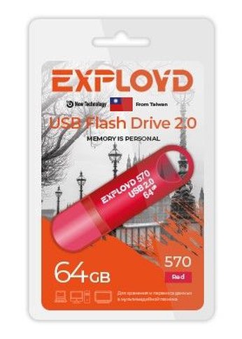 Флеш диск 64GB Exployd  570 красный