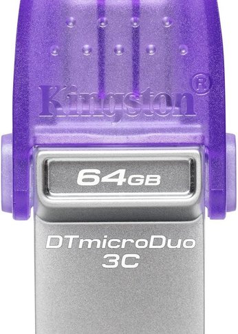 Флеш диск 64Gb Kingston DataTraveler microDuo 3C DTDUO3CG3/64GB USB3.0 фиолетовый