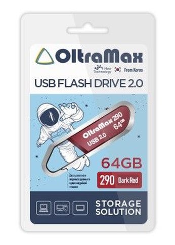 Флеш диск 64GB Oltramax OM-64GB-290-Dark Red