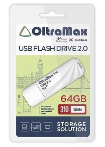 Флеш диск 64GB Oltramax OM-64GB-310-White