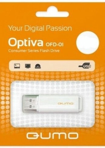 Флеш диск 64Gb Qumo Optiva 01 White [QM64GUD-OP1-white] USB 2.0