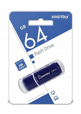 Флеш диск 64Gb Smartbuy Crown SB64GBCRW-BL USB3.0 синий