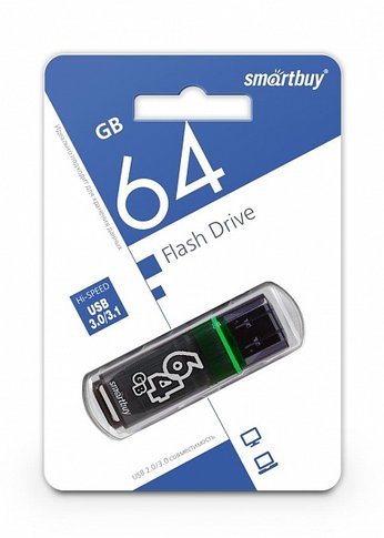 Флеш диск 64Gb Smartbuy Glossy SB64GBGS-DG USB3.0 темно-серый