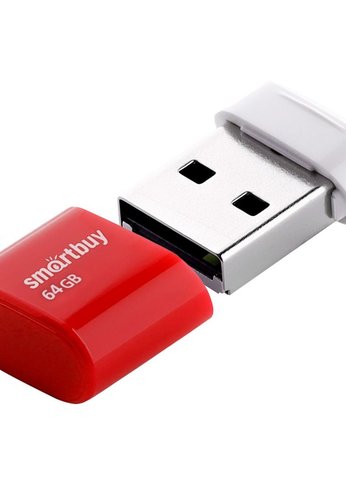 Флеш диск 64Gb Smartbuy Lara SB64GBLARA-R USB2.0 красный