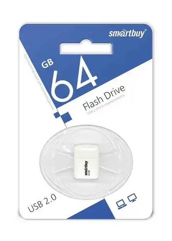 Флеш диск 64Gb Smartbuy Lara SB64GBLARA-W USB2.0 белый