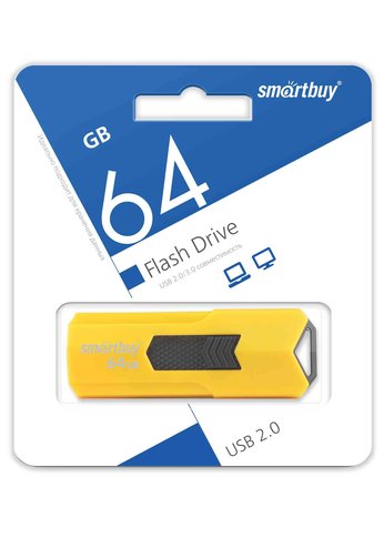 Флеш диск 64Gb Smartbuy Stream SB64GBST-Y USB2.0 желтый