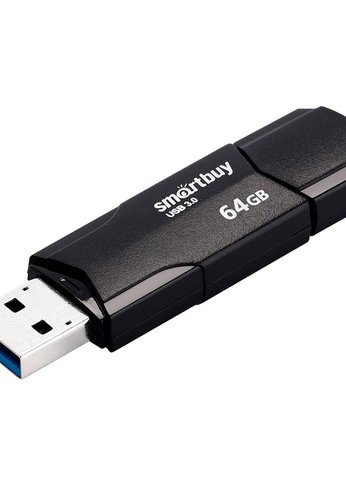 Флеш диск 64GB Smartbuy USB Drive CLUE Black (SBCLU-K3) UFD 3.0/3.1