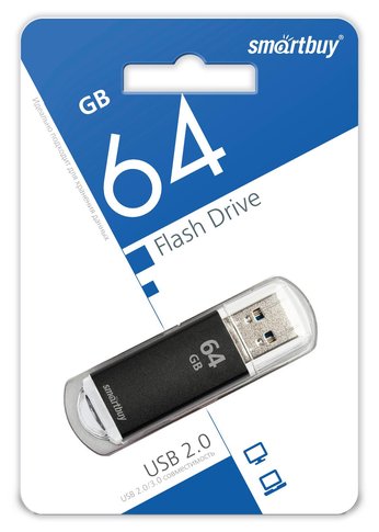 Флеш диск 64Gb Smartbuy V-Cut SB64GBVC-K USB2.0 черный