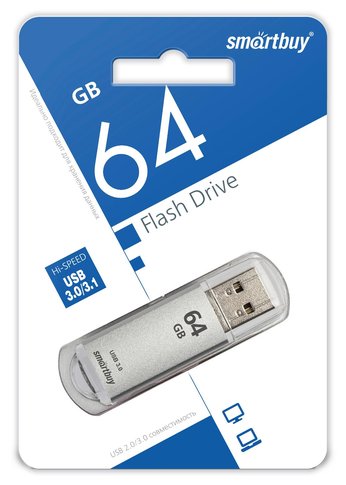 Флеш диск 64Gb Smartbuy V-Cut SB64GBVC-S3 USB3.0 серебристый