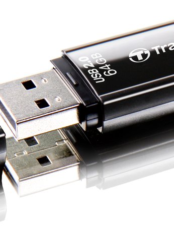 Флеш диск 64Gb Transcend Jetflash 350 TS64GJF350 USB2.0 черный