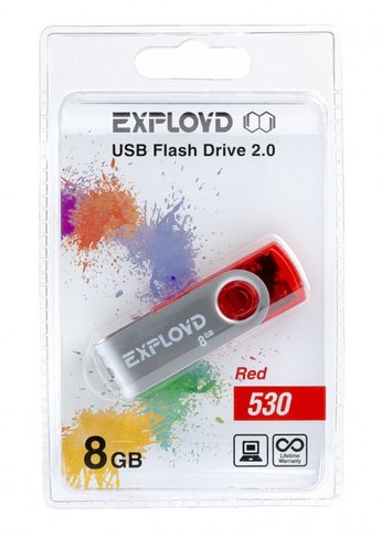 Флеш диск 8GB Exployd 530 красный (EX00530-R)