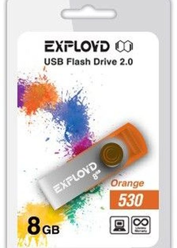 Флеш диск 8GB Exployd 530 оранжевый