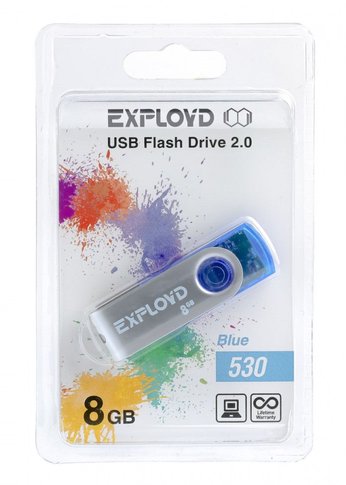 Флеш диск 8GB Exployd 530 синий (EX00530-Bl)