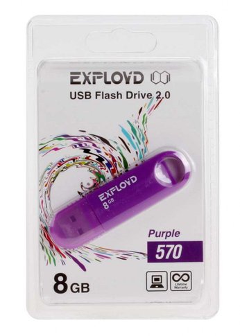 Флеш диск 8GB Exployd 570 пурпурный (EX--570-Purple)