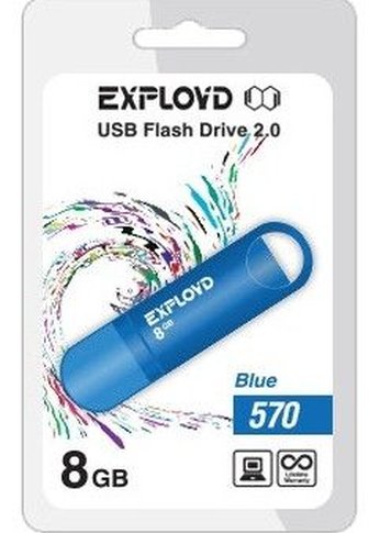 Флеш диск 8GB Exployd 570 синий (EX--570-Blue)