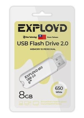 Флеш диск 8GB Exployd EX-8GB-650-White