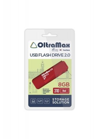 Флеш диск 8GB Oltramax OM-8GB-310-Red