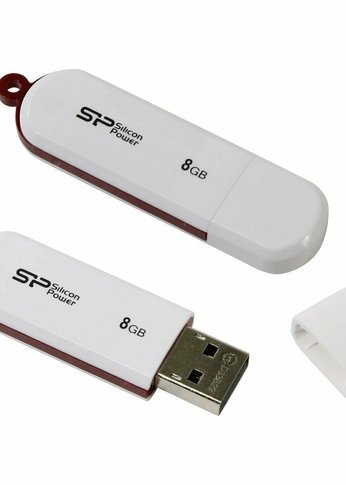 Флеш диск 8Gb Silicon Power LuxMini 320 SP008GBUF2320V1W USB 2.0 белый