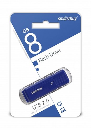 Флеш диск 8Gb Smartbuy Dock SB8GBDK-B USB2.0 синий