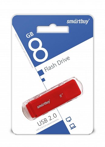 Флеш диск 8Gb Smartbuy Dock SB8GBDK-R USB2.0 красный