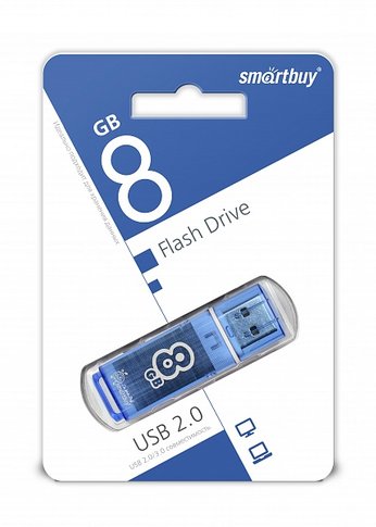 Флеш диск 8Gb Smartbuy Glossy SB8GBGS-B USB2.0 синий