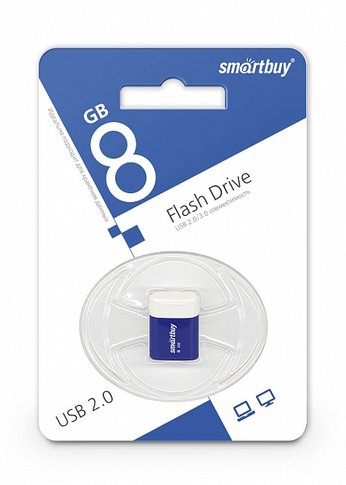 Флеш диск 8Gb Smartbuy Lara SB8GBLARA-B USB2.0 синий