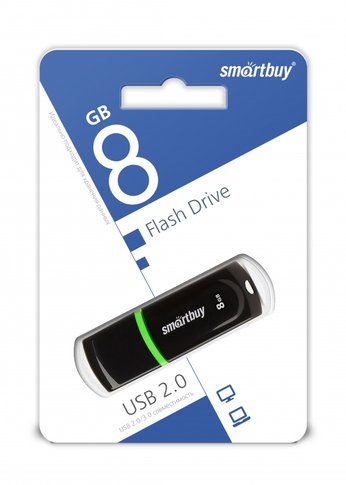 Флеш диск 8Gb Smartbuy Paean SB8GBPN-K USB2.0 черный