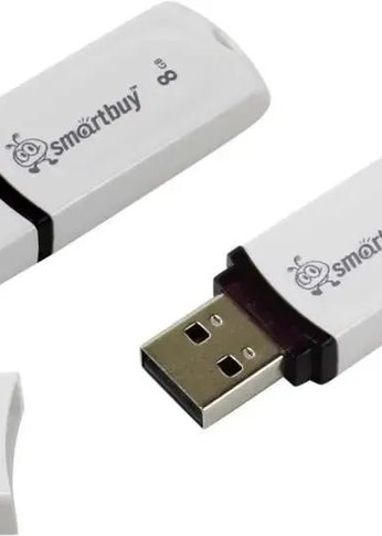 Флеш диск 8Gb Smartbuy Paean SB8GBPN-W USB2.0 белый