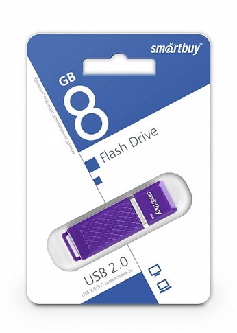 Флеш диск 8Gb Smartbuy Quartz SB8GBQZ-V USB2.0 фиолетовый