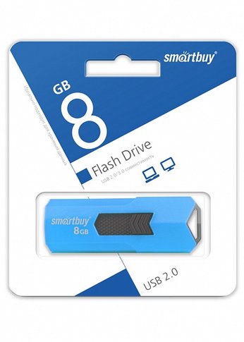 Флеш диск 8Gb Smartbuy Stream SB8GBST-B USB2.0 синий