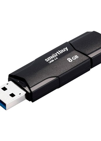 Флеш диск 8GB Smartbuy USB Drive CLUE Black (SBCLU-K3)