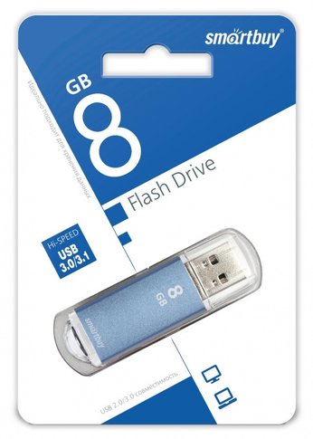 Флеш диск 8Gb Smartbuy V-Cut SB8GBVC-B USB2.0 синий